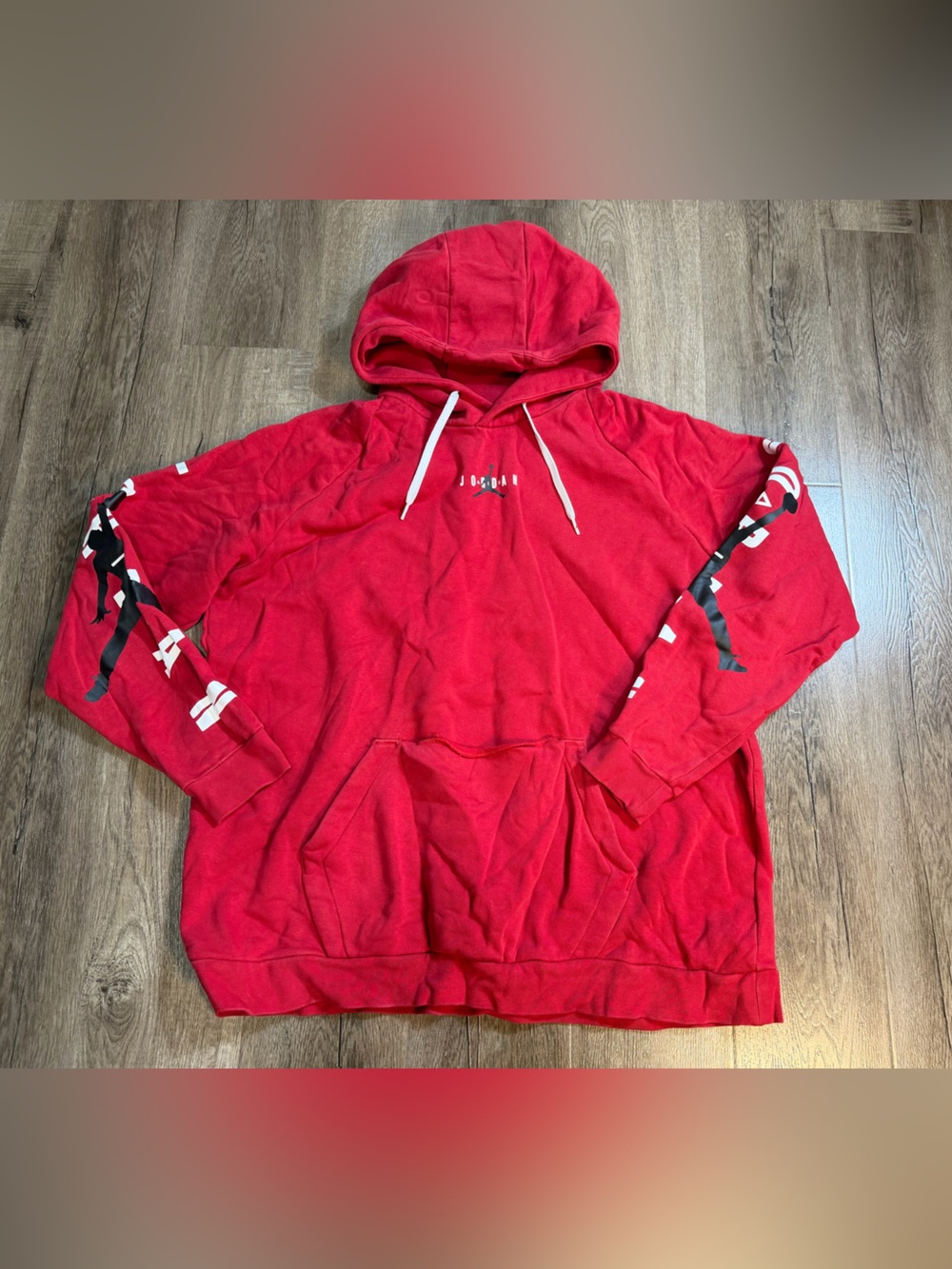 Red Jordan brand hoodie, size XXL, featuring the signature black "EST. 1985"